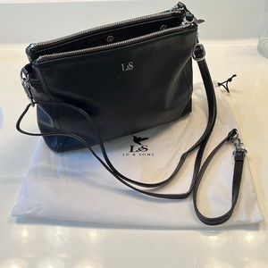 Lo & Sons Pearl Black/Silver/Lavender Napa Leather